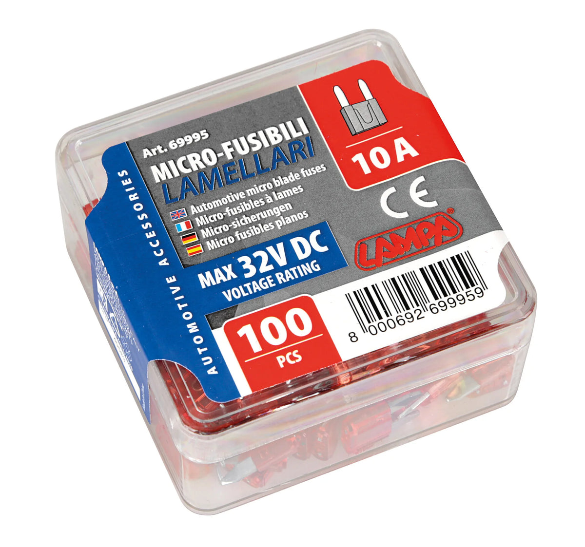La confezione di Set 100 micro fusibili lamellari, 12/32V, vista 3