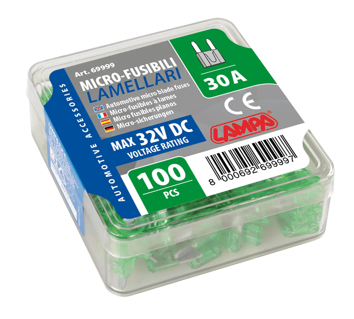 La confezione di Set 100 micro fusibili lamellari, 12/32V, vista 7