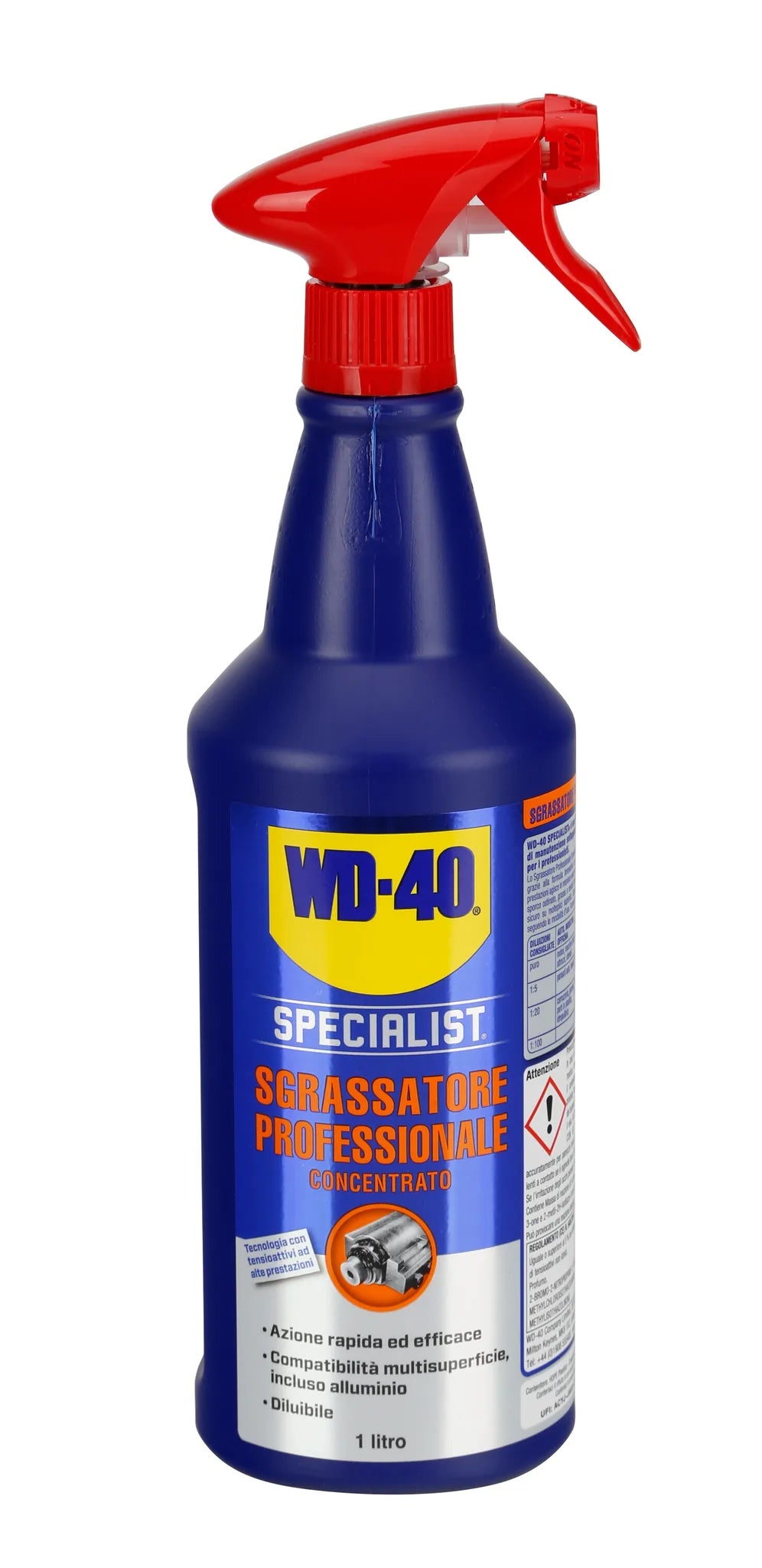 SGRASSATORE PROFESSIONALE CONCENTRATO WD-40 su fondo bianco