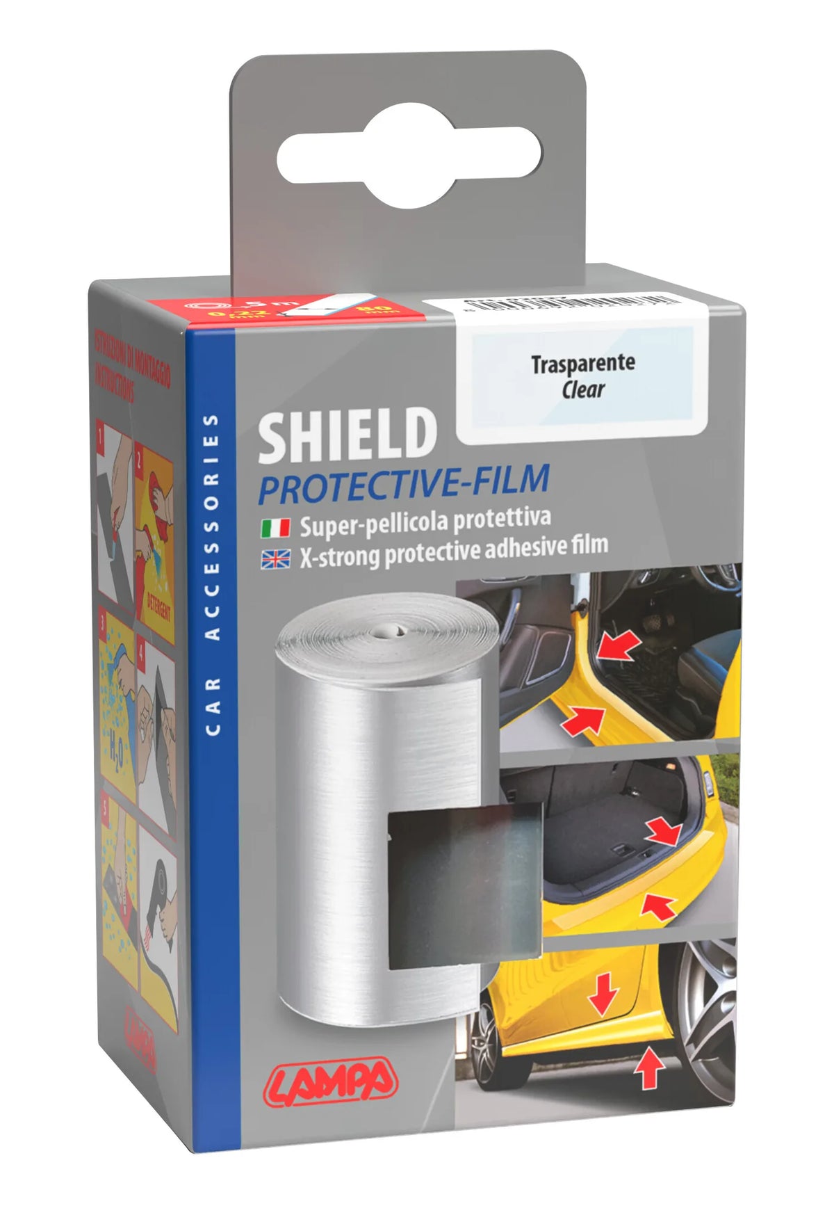 La confezione di Shield, super-pellicola protettiva adesiva, vista 3