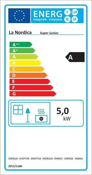 Stufa A Legna Super Junior 5 Kw Verde - misure cm.36,0x41,9x77,1h. - peso Kg.64