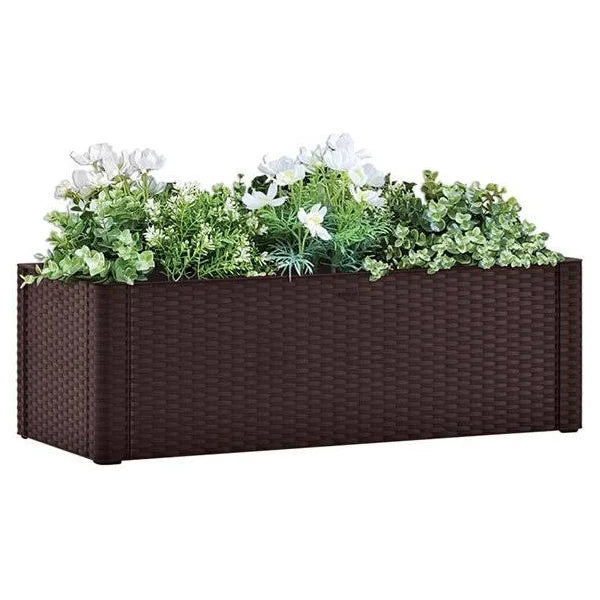 Fioriera "Natural Deluxe" rettangolare - cm 100x43x33h - lt 90 colore BIANCO -MOKA