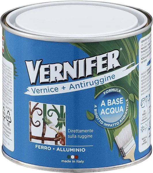 AREXONS | Vernifer a Base Acqua, Vernice e Antiruggine 500 ml, Colore Grigio Medio Brillante    