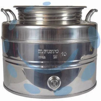 Fusto inox per olio graffato lt.10 - Ø mm.310x240h.