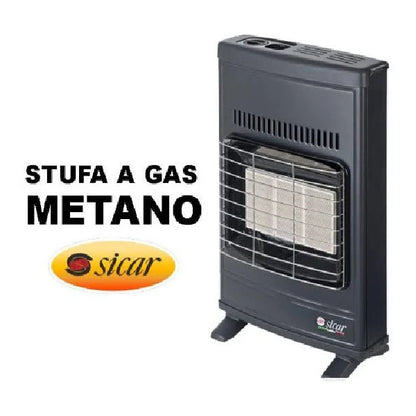 Stufa infrarossia gas metano 4200w grigia - misure cm.42,5x15x64h. peso kg.6,5 - eco40