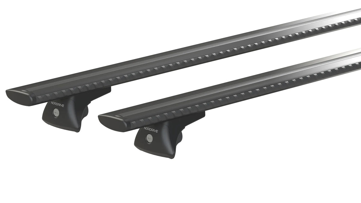 Silenzio Black In-Rail, set completo barre portatutto in su fondo bianco, vista 4