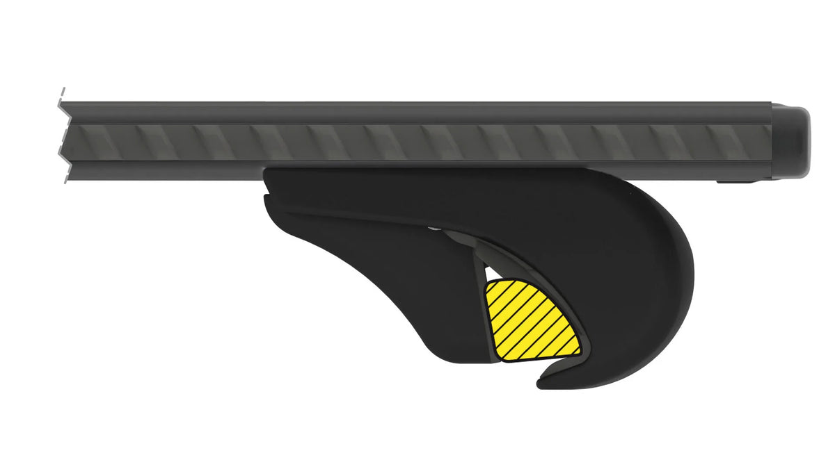 Disegno tecnico quotato di Silenzio Black Rail, set completo barre portatutto in, con le misure, vista 6