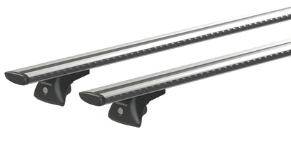 Silenzio In-Rail, set completo barre portatutto in alluminio su fondo bianco, vista 4