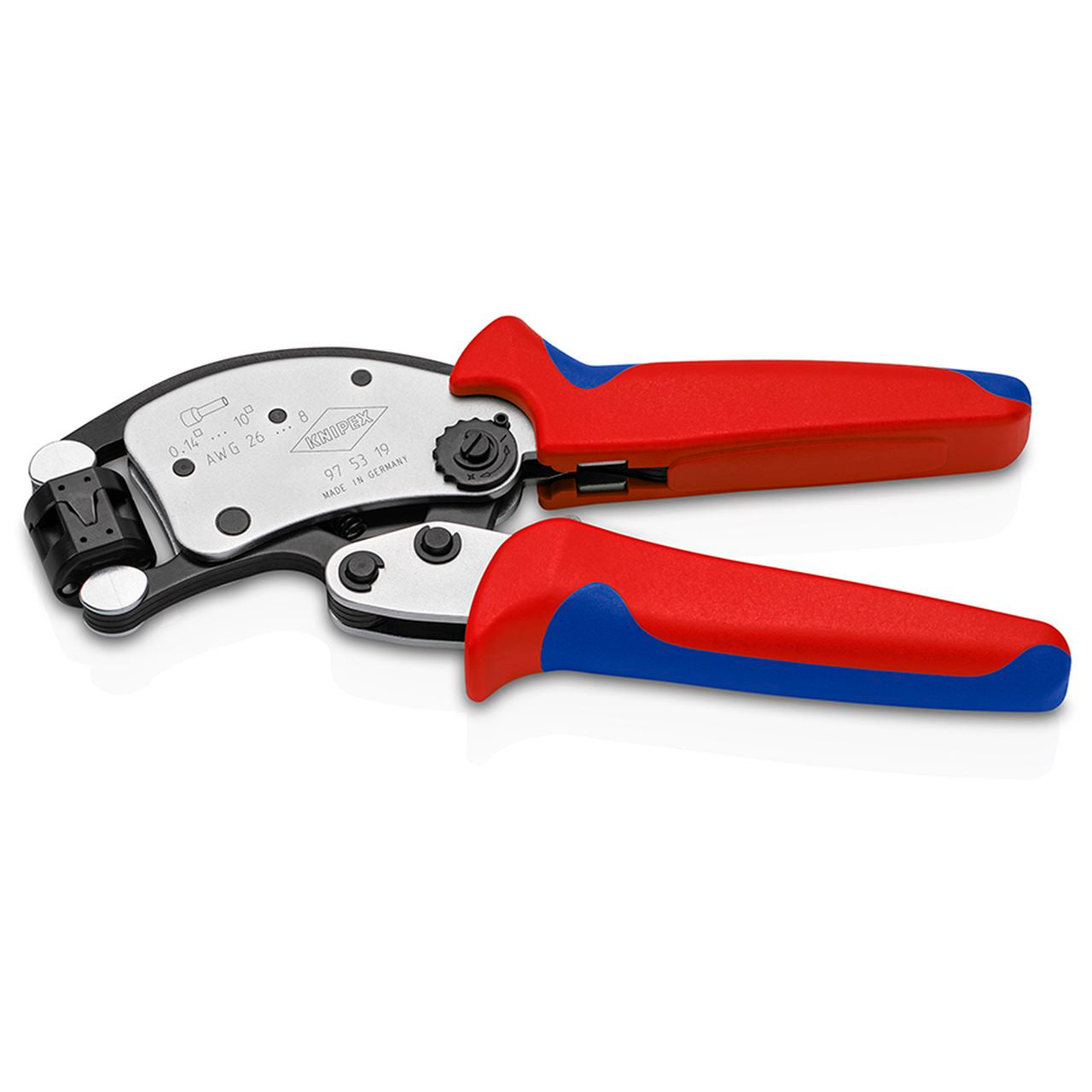 KNIPEX Twistor® T Pinza per terminali a bussola, con regolazione automatica con testa di crimpaggio girevole97 53 19