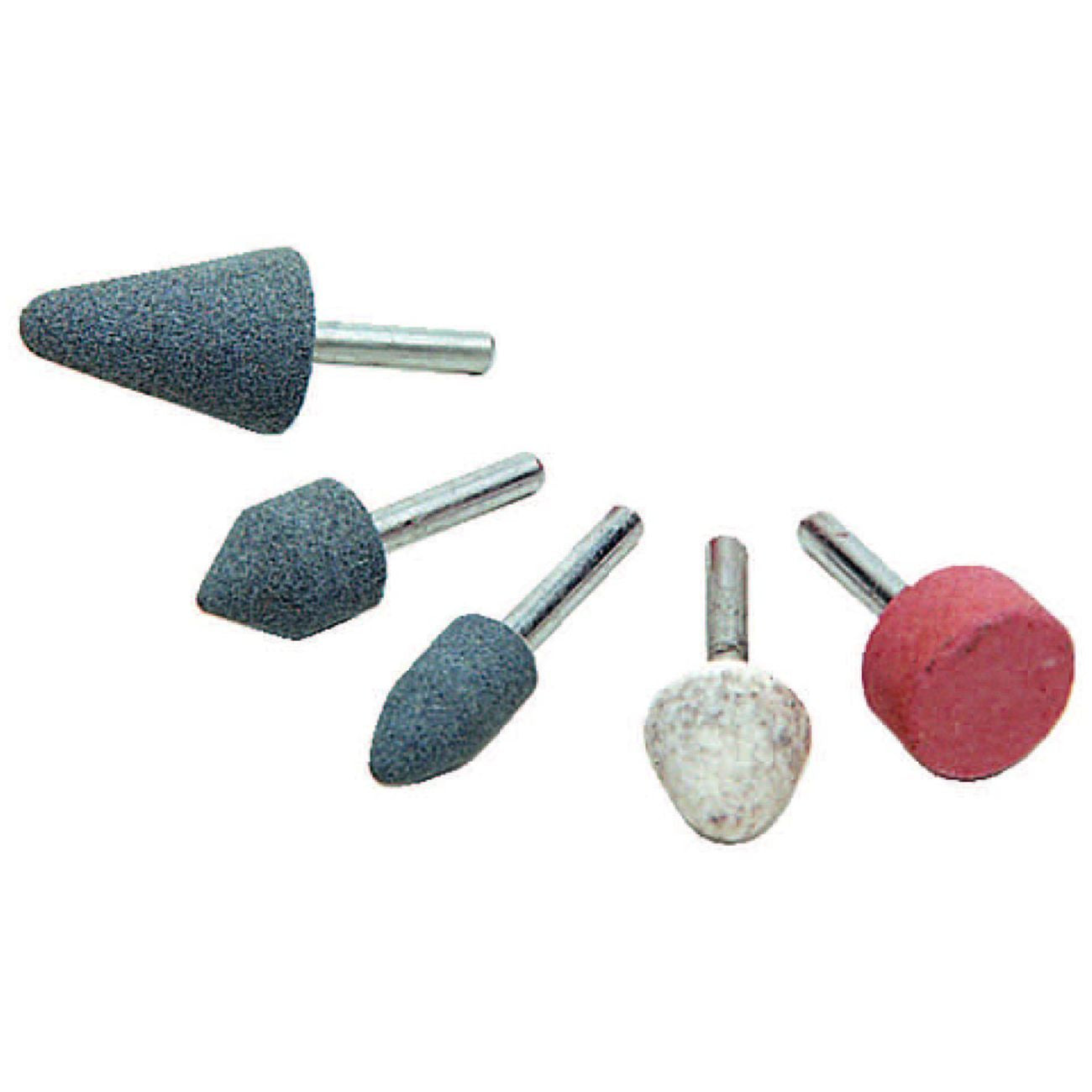 Molette abrasive in ceramica in set da 5 pz. assortite, con codolo Ø mm.6