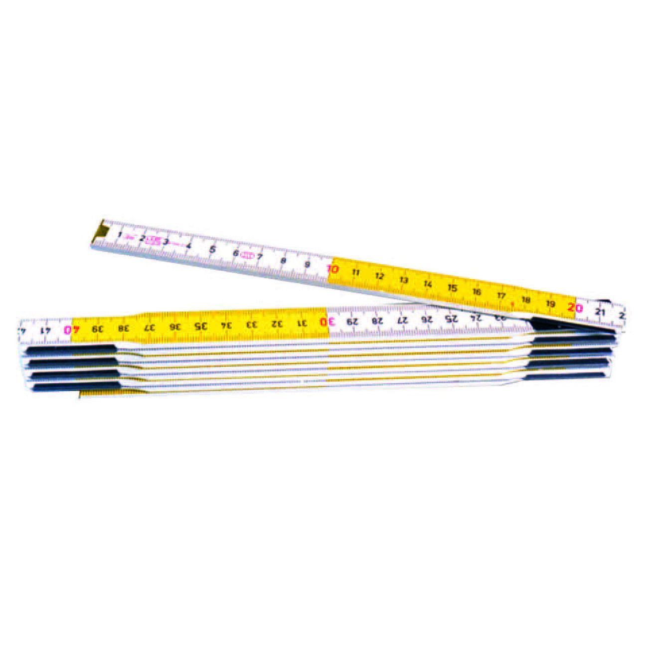 Doppiometro in legno bicolore - bianco/giallo (0-35-458) - 10 pz