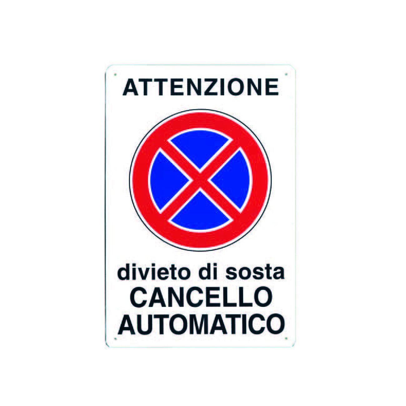 Cartello attenzione divieto di sosta cancello automatico - cm.30x20h. - 10 pz