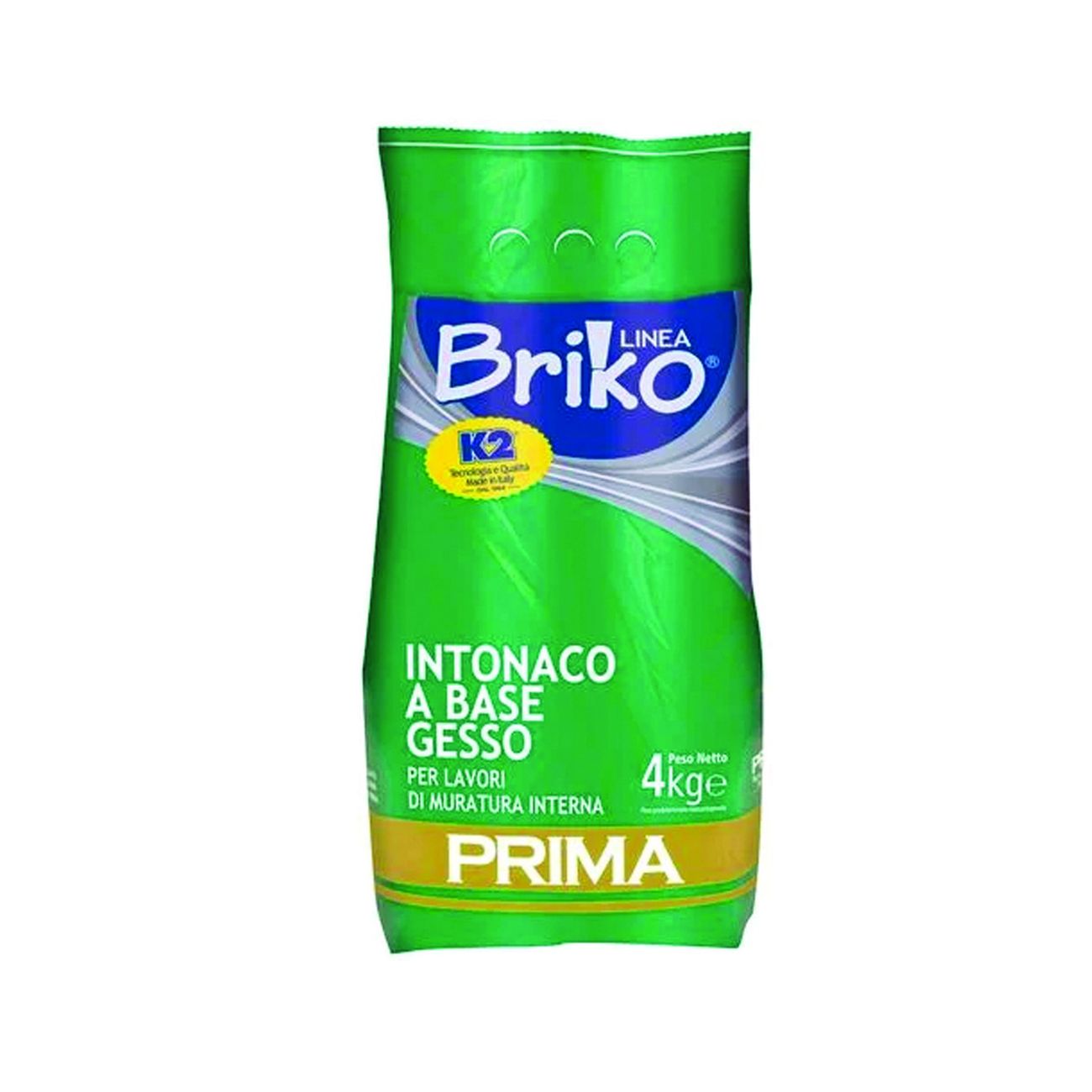 K2 linea briko intonaco base gesso bianco in polvere rasante - kg.4 in sacco - 4 pz