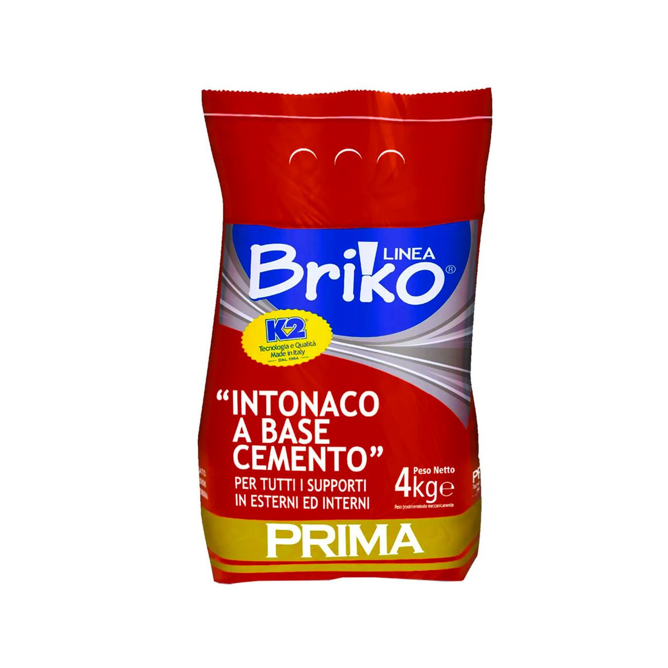 K2 linea briko intonaco pronto base cemento bianco in polvere - kg.4 in sacco - 4 pz