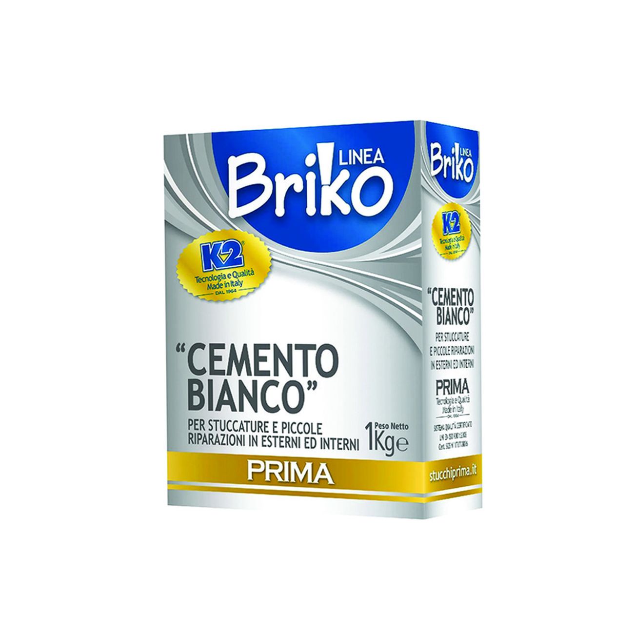 K2 linea briko cemento bianco in polvere - kg.1 in scatola - 12 pz