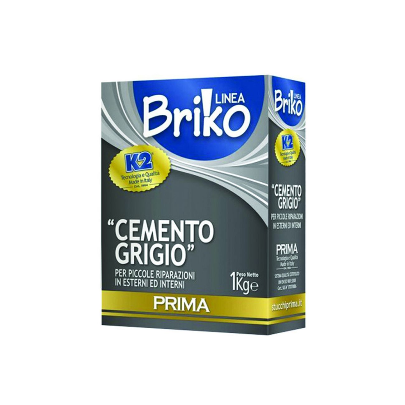 K2 linea briko cemento grigio in polvere - kg.1 in scatola - 12 pz