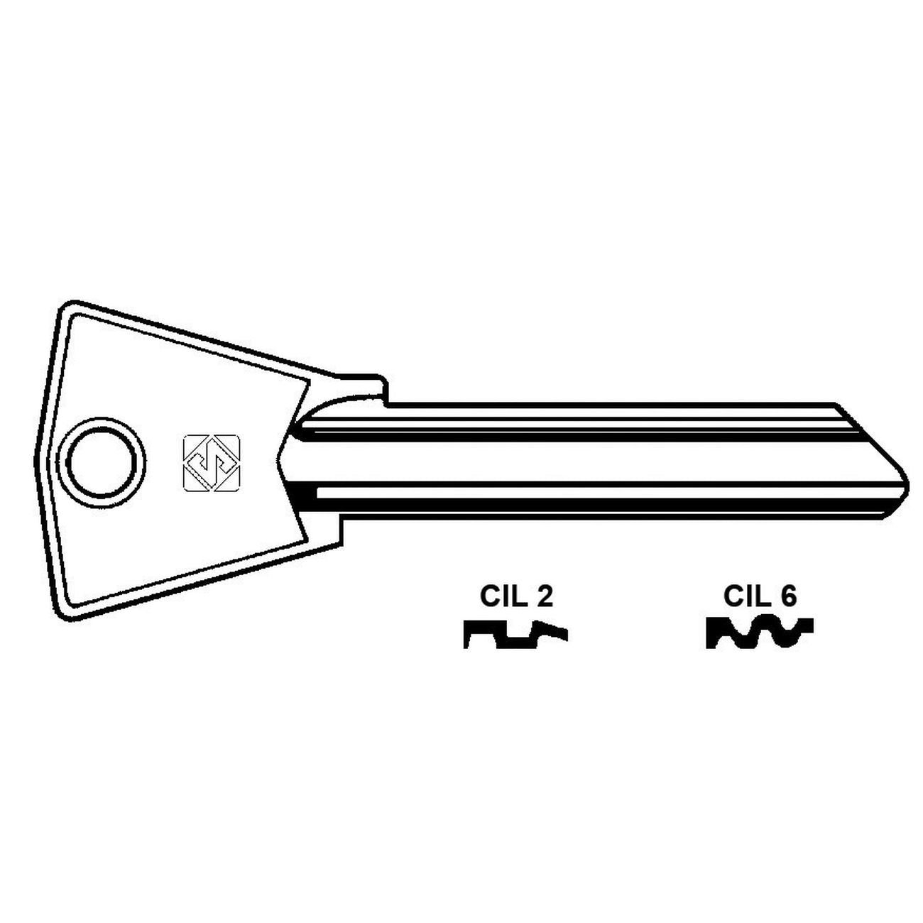 Chiavi Per Cilindri Cila-Gentili 7 Spine Grandi - CIL6 DX - 10 pz