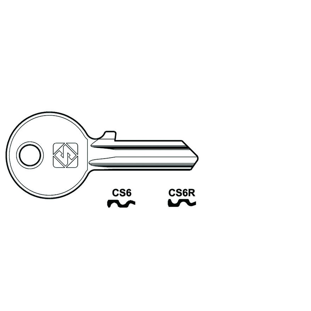 Chiavi per cilindri cisa 4 spine piccole - cs6 dx - 10 pz