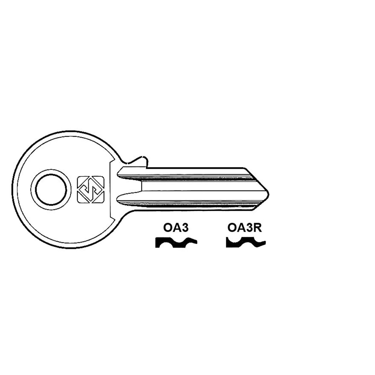 Chiavi Per Cilindri Oma 4 Spine Grandi - OA3 DX - 5 pz