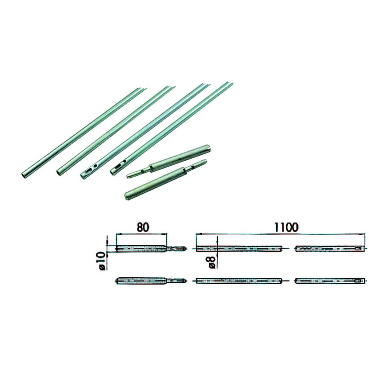 Aste complete per serrature infilare 06415 - Ø mm.10 (06415000) - 1 cp