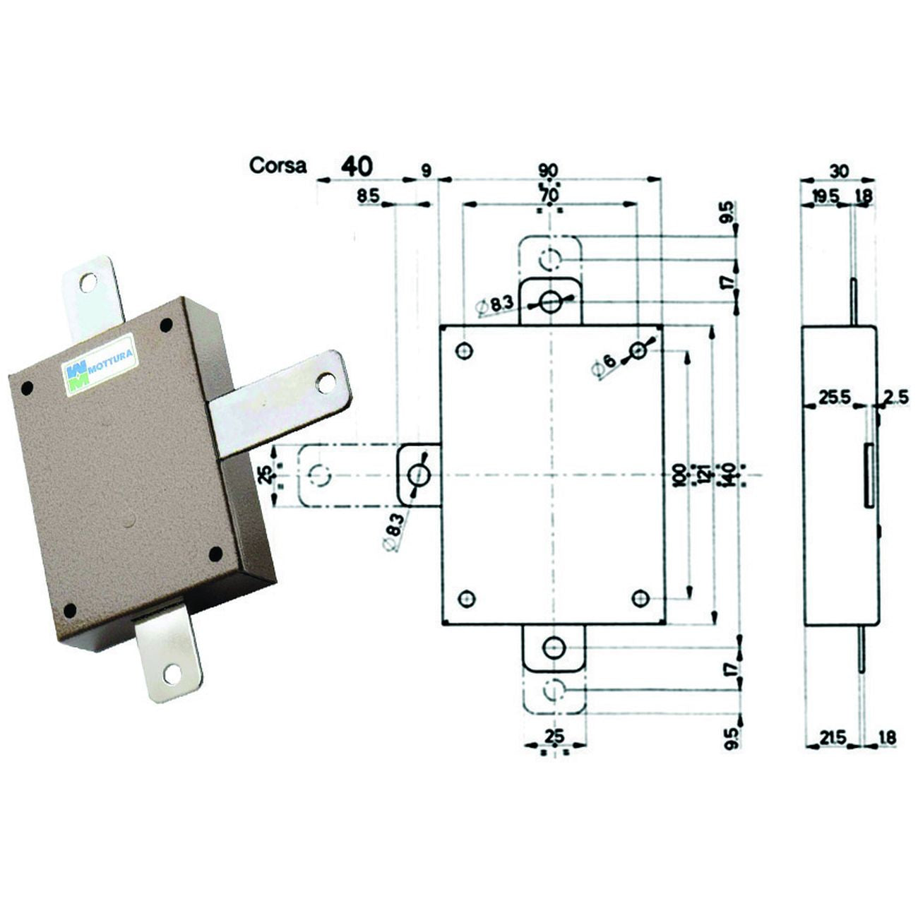 Deviatore applicare per serrature quintuplici serie 20/30 96143 - per serie 20/30 (96143v000)