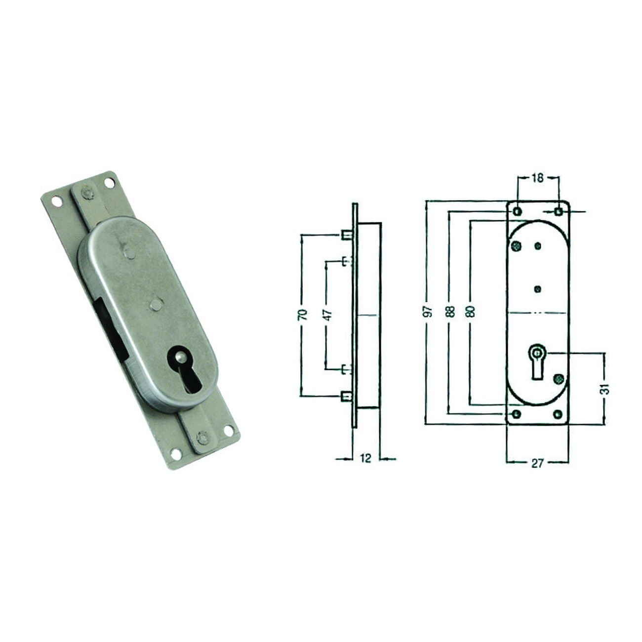 Serratura a stringa da incastrare - 5 pz