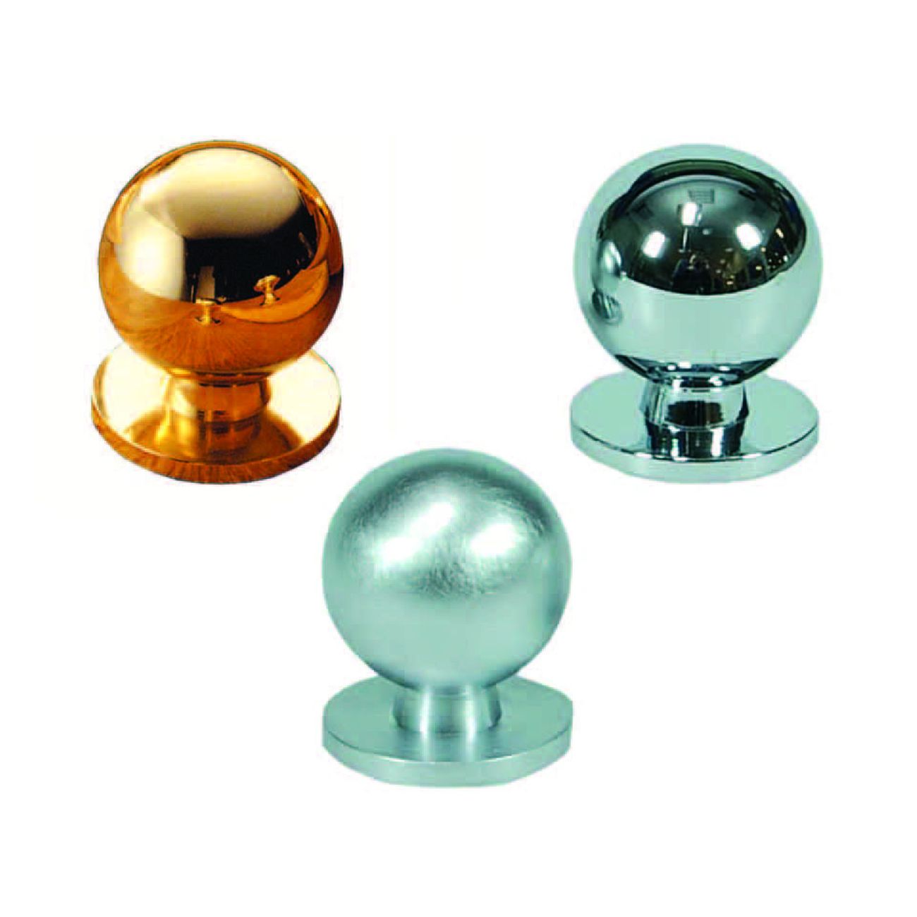 Pomoli per mobili in ottone a sfera - 5 pz
