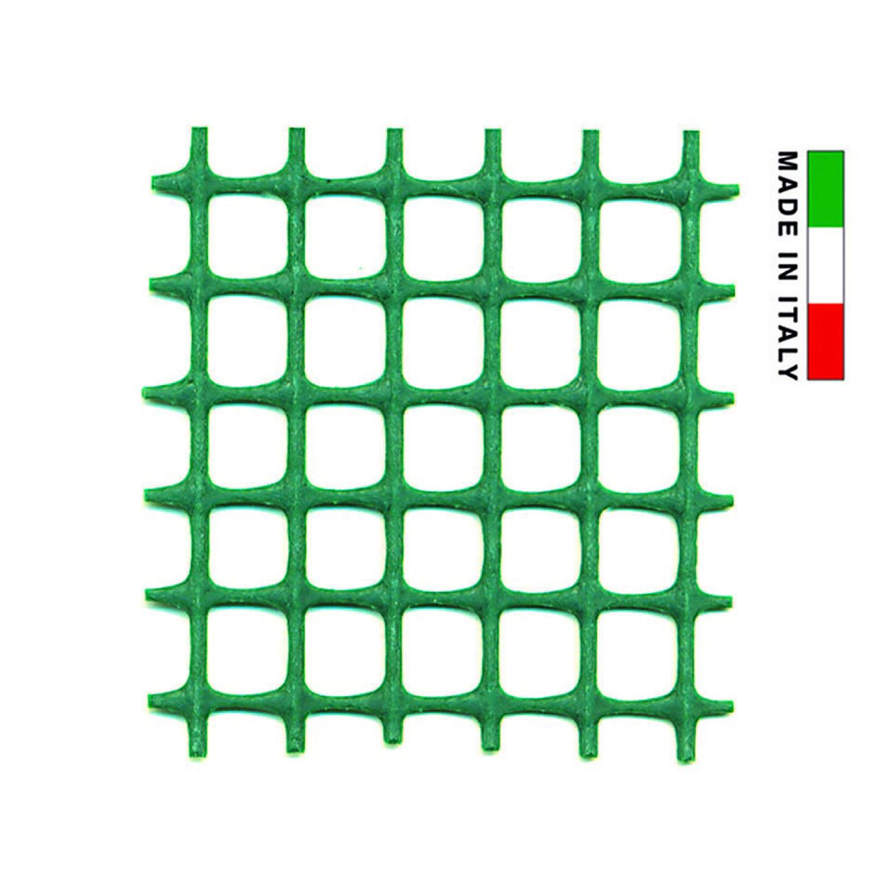 Rete in plastica quadra verde mm.10x10 - maglia mm.10x10 altezza cm.100