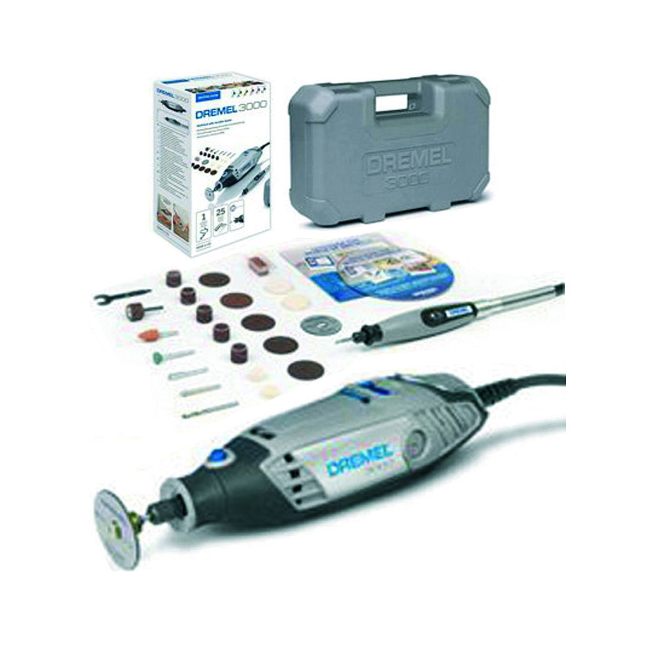 Dremel miniutensile 130w con 25 accessori + flessibile (series 3000js)