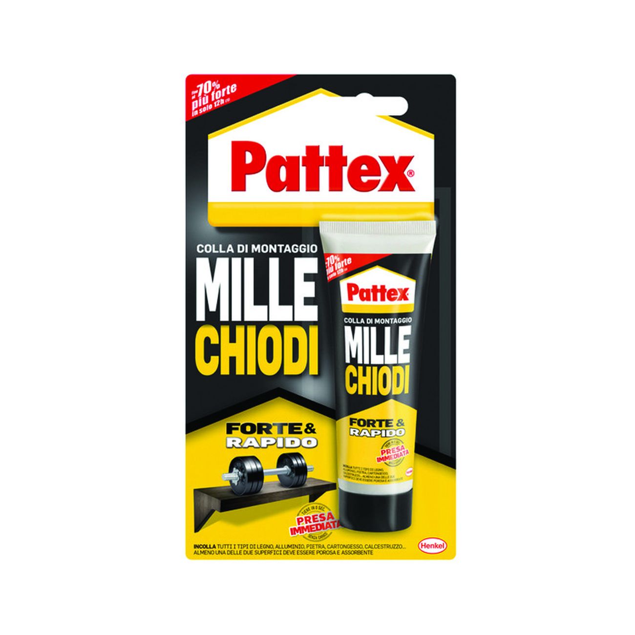 Pattex millechiodi forte e rapido in tubetto per interni - gr.100 - 4 bl