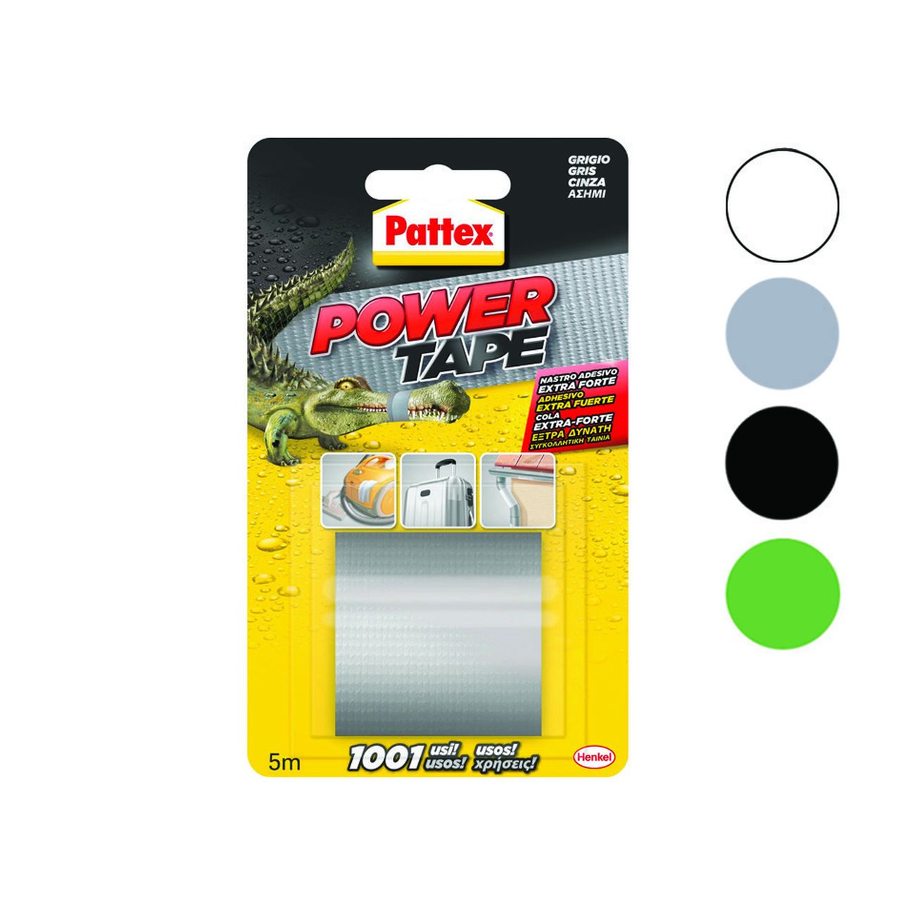 Pattex nastro adesivo power tape rotoli da 5 mt