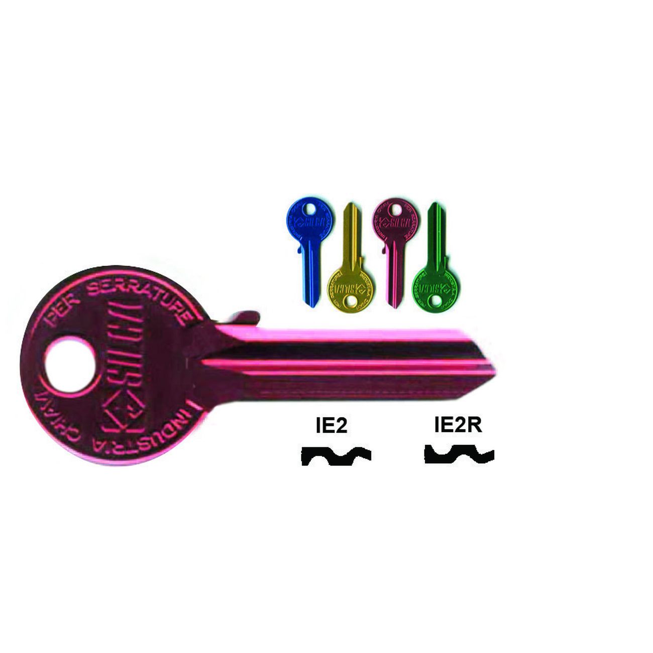Chiavi Per Cilindri Iseo 5 Spine Grandi - IE2U DX ultralite blu - 10 pz