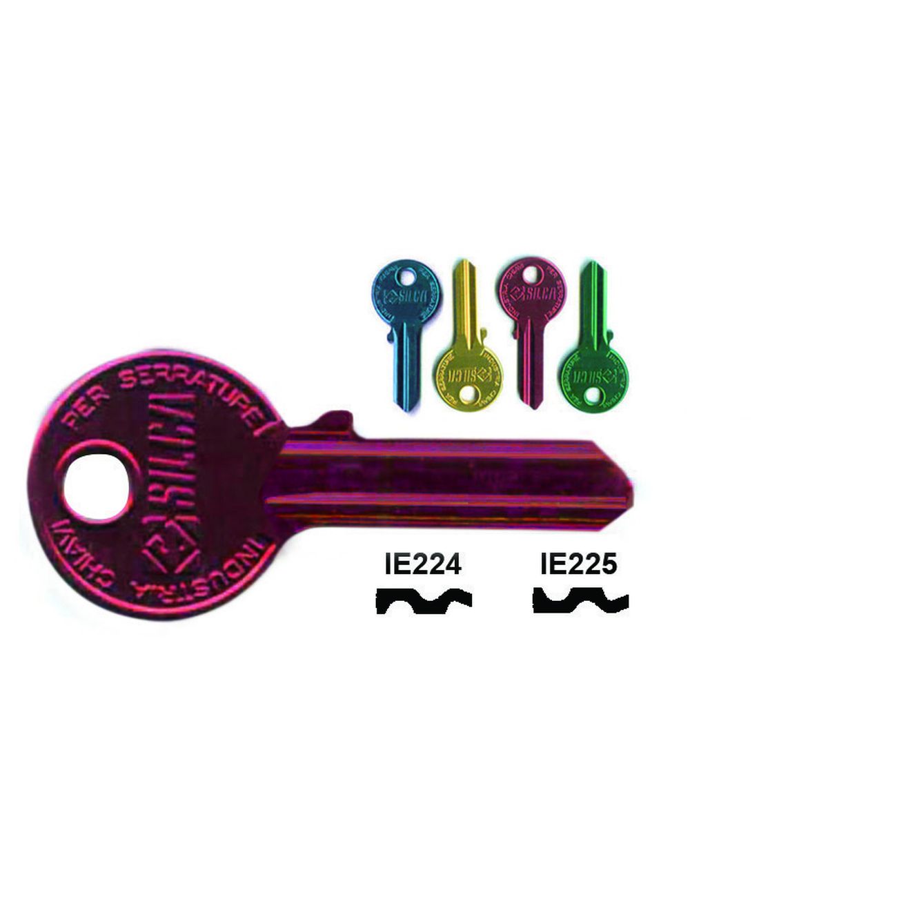 Chiavi Per Cilindri Iseo 4 Spine Grandi - IE224U DX ultralite rosse - 10 pz