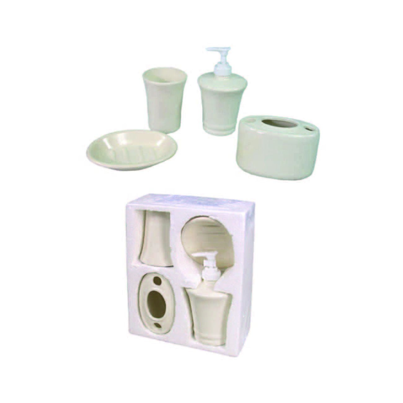 Set bagno in ceramica bianca