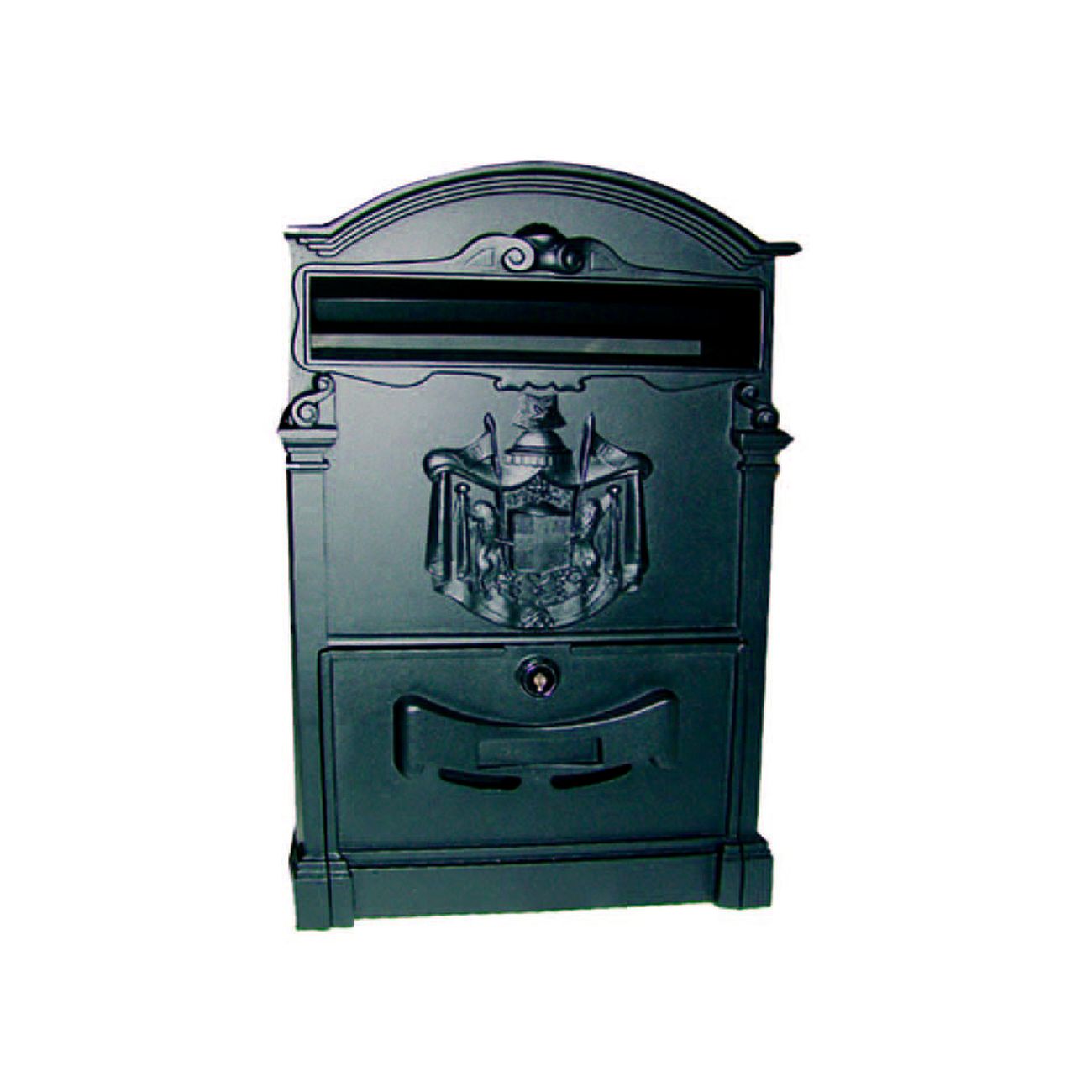 Cassetta postale in alluminio per esterni residence nera - cm.25x9x41h. colore nero