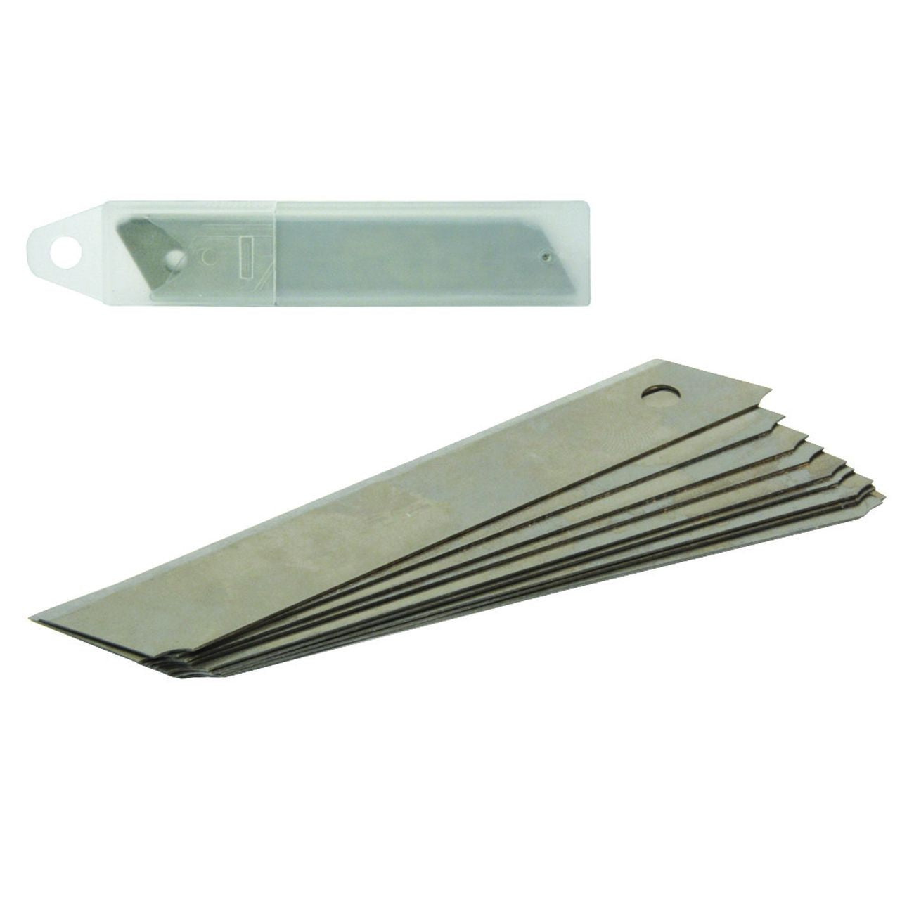 Lame di ricambio per cutter mm.18 in acciaio sk5 -  mm.18 in con astuccio da 10 pz. - 12 bl