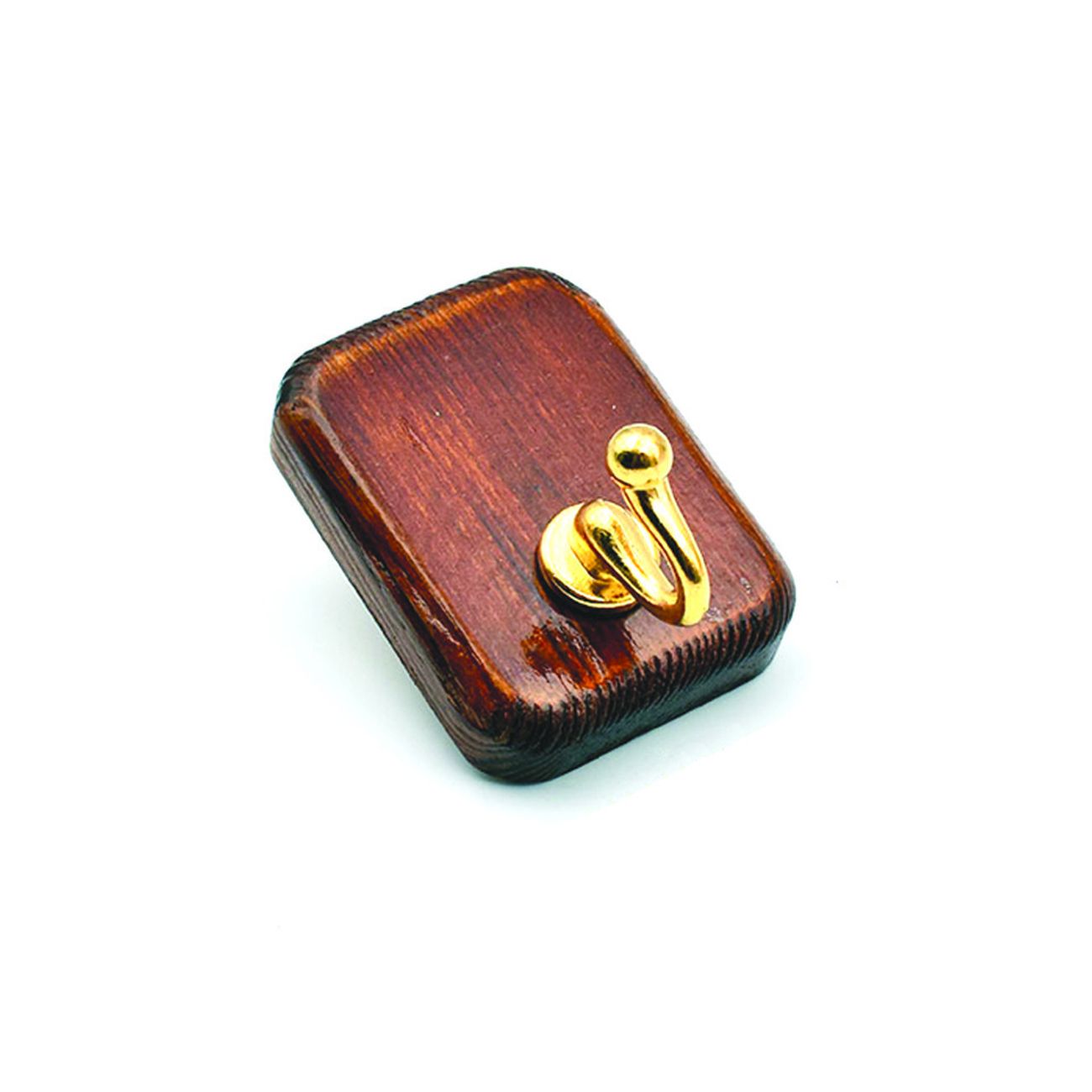 Ganci adesivi legno noce 1 posto - mm.40x60h. - 10 pz