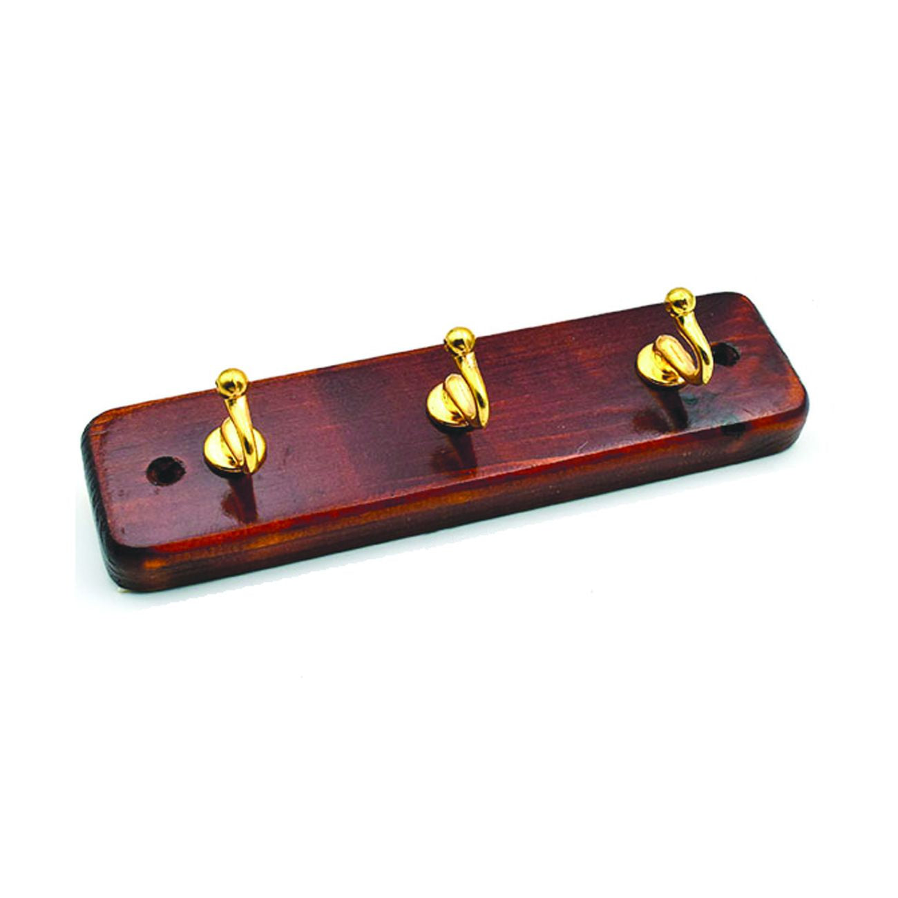 Ganci adesivi legno noce 3 posti - mm.175x50h. - 6 pz