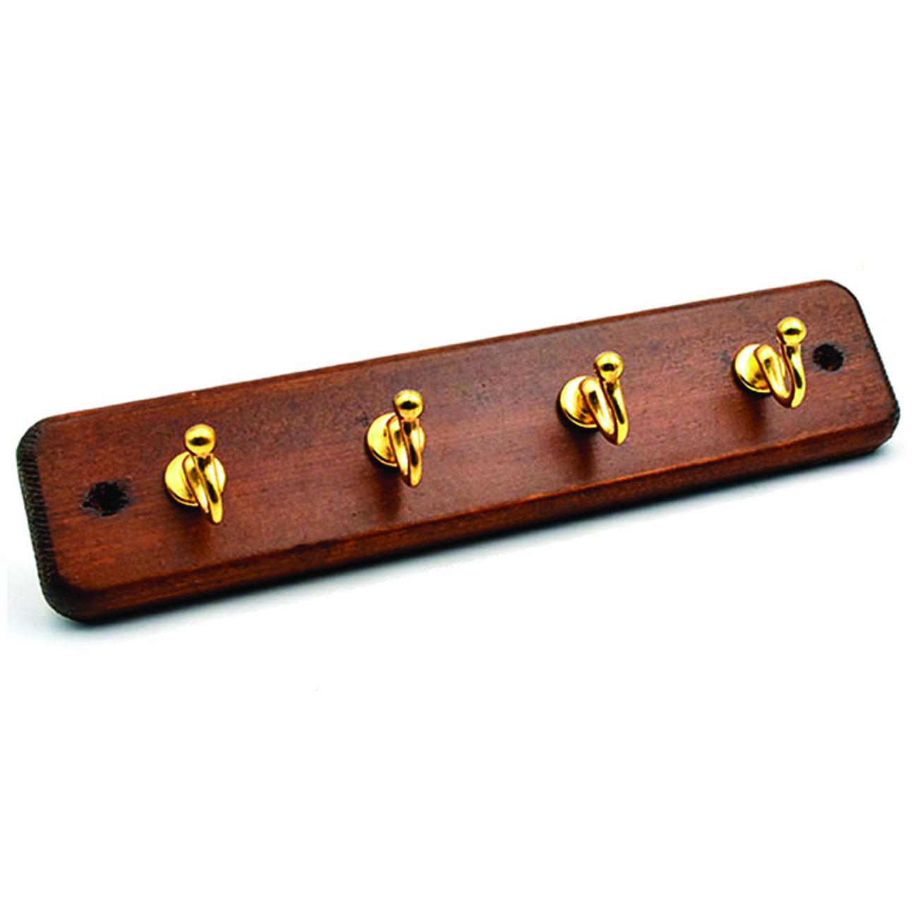 Ganci adesivi legno noce 4 posti - mm.235x50h. - 5 pz