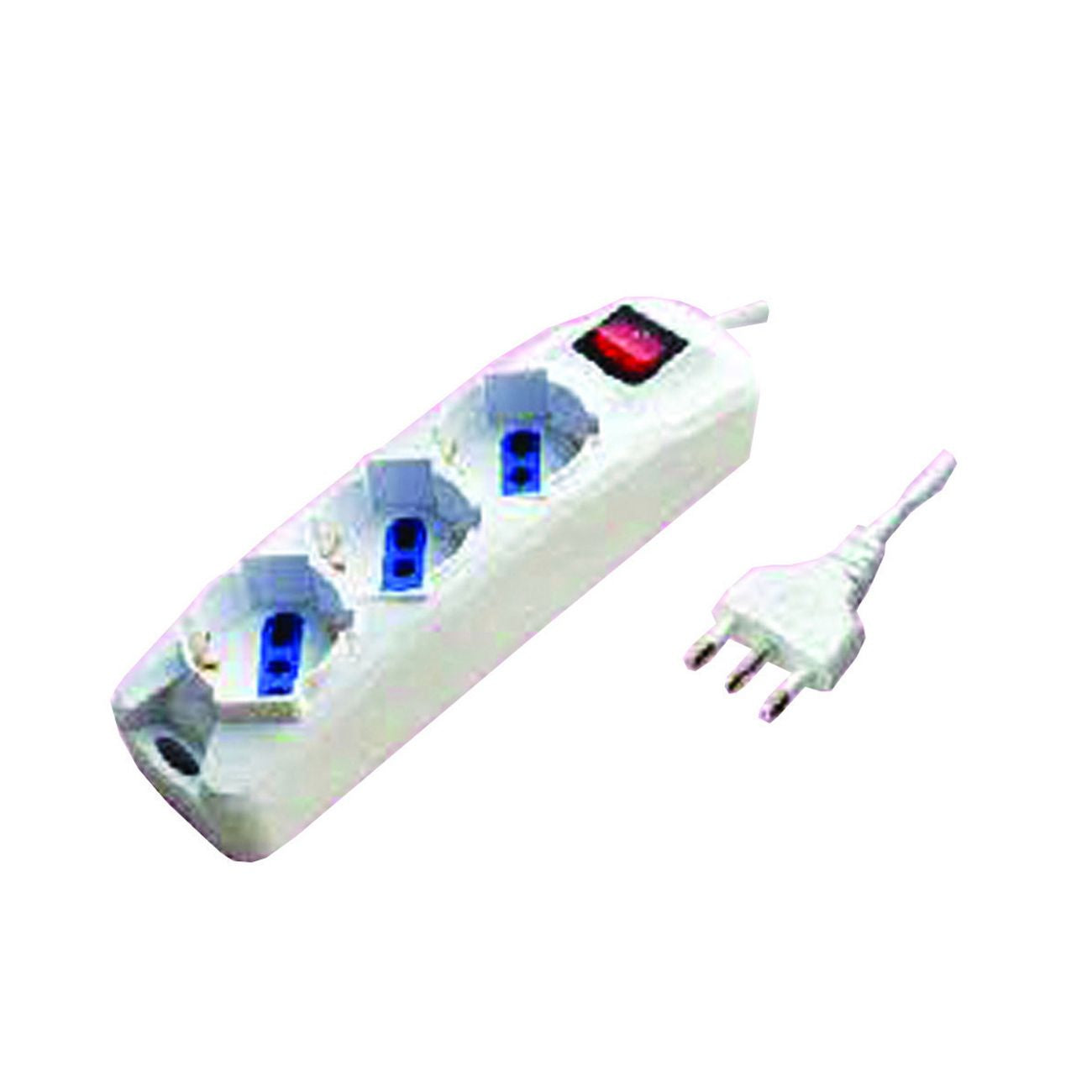 Multipresa 3 posti con schuko e con interruttore - colore bianco