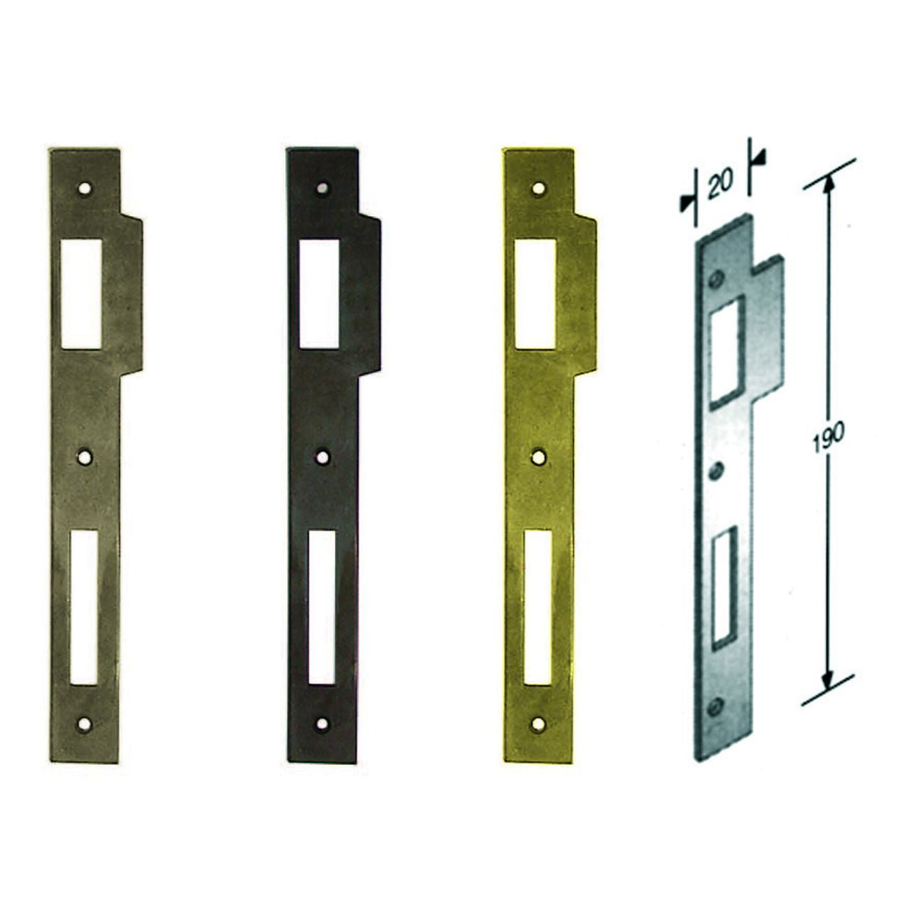 Contropiastra Per Serratura A Bussola Bordo Quadro - cromo opaco - 5 pz