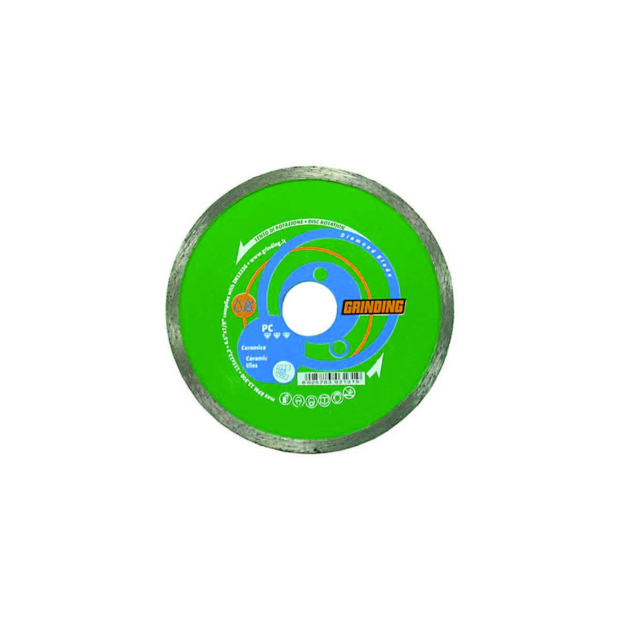 Dischi diamantati per ceramica Ø mm.115 - Ø mm.115x1,5 foro 22,2 corona continua liscia