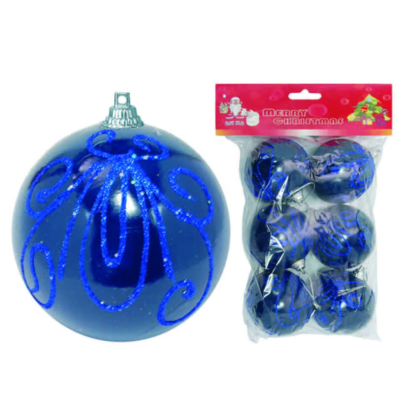 Sfere in plastica satinata colore blu