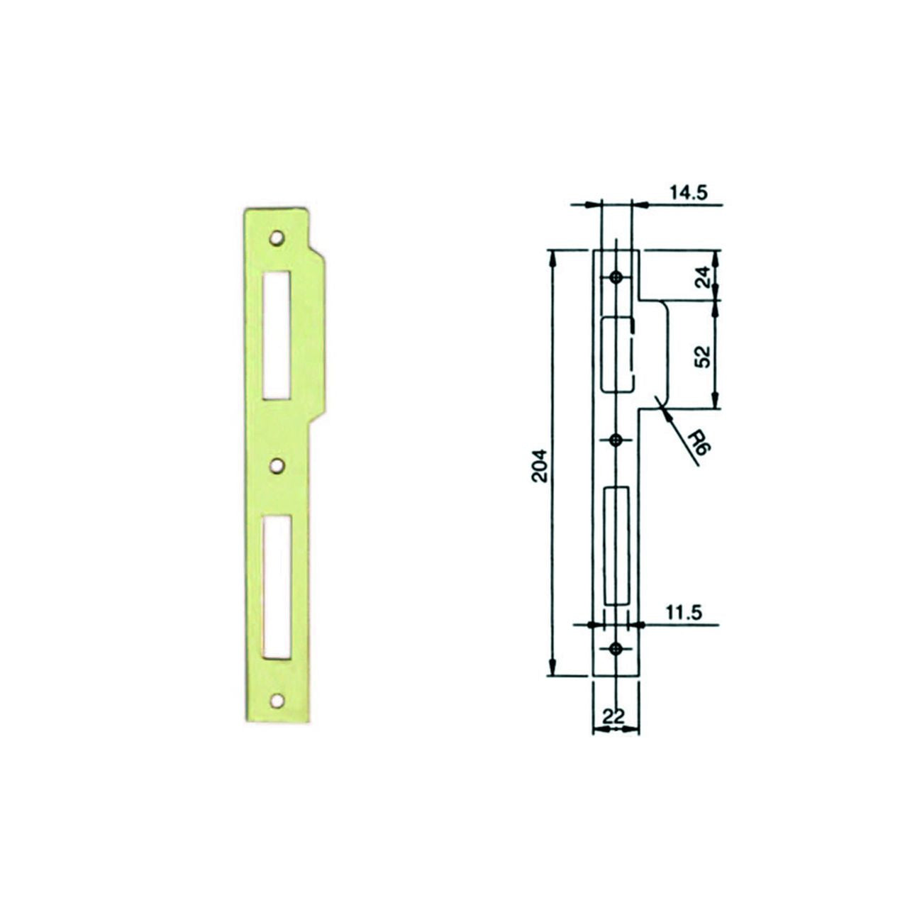 Contropiastra piana per serrature serie 200n - (032016) - 10 pz