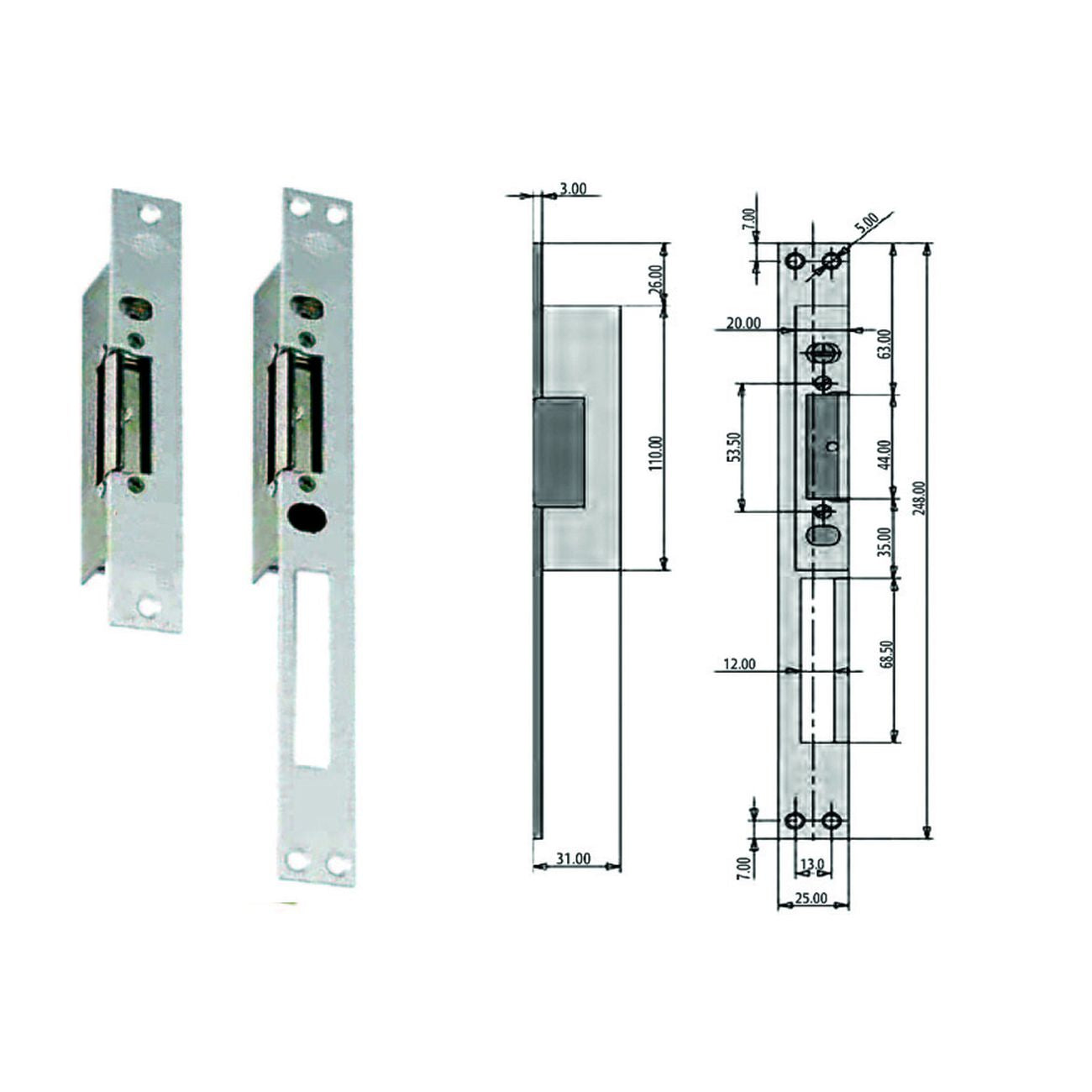 Incontro elettrico con fermo serie 6000