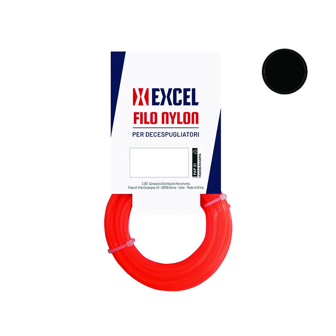 Filo per decespugliatore in nylon tondo arancio