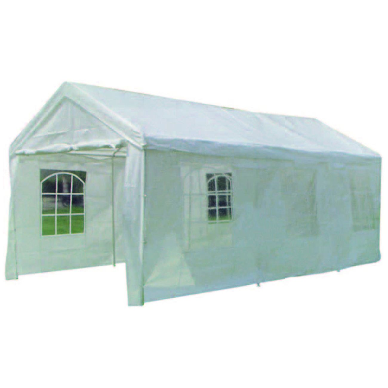 Gazebo in metallo carport bianco - cm.300x600 - colore bianco