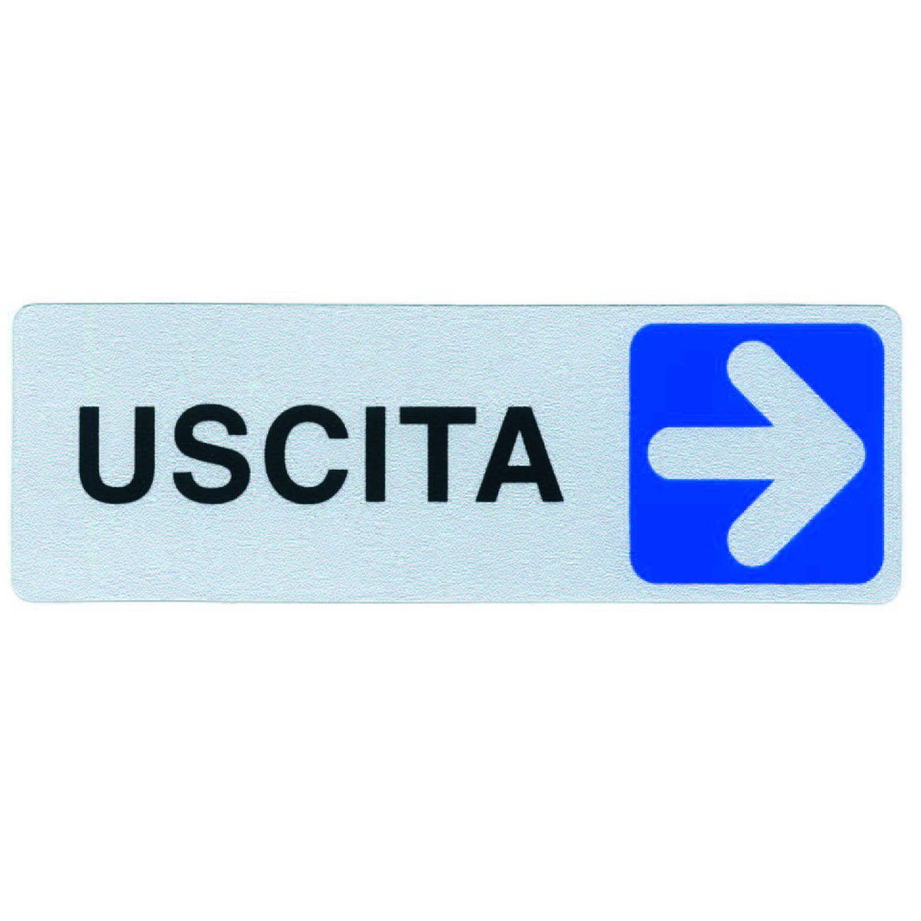 Targhetta adesiva uscita (freccia a destra) - cm.15x5h. - 10 pz