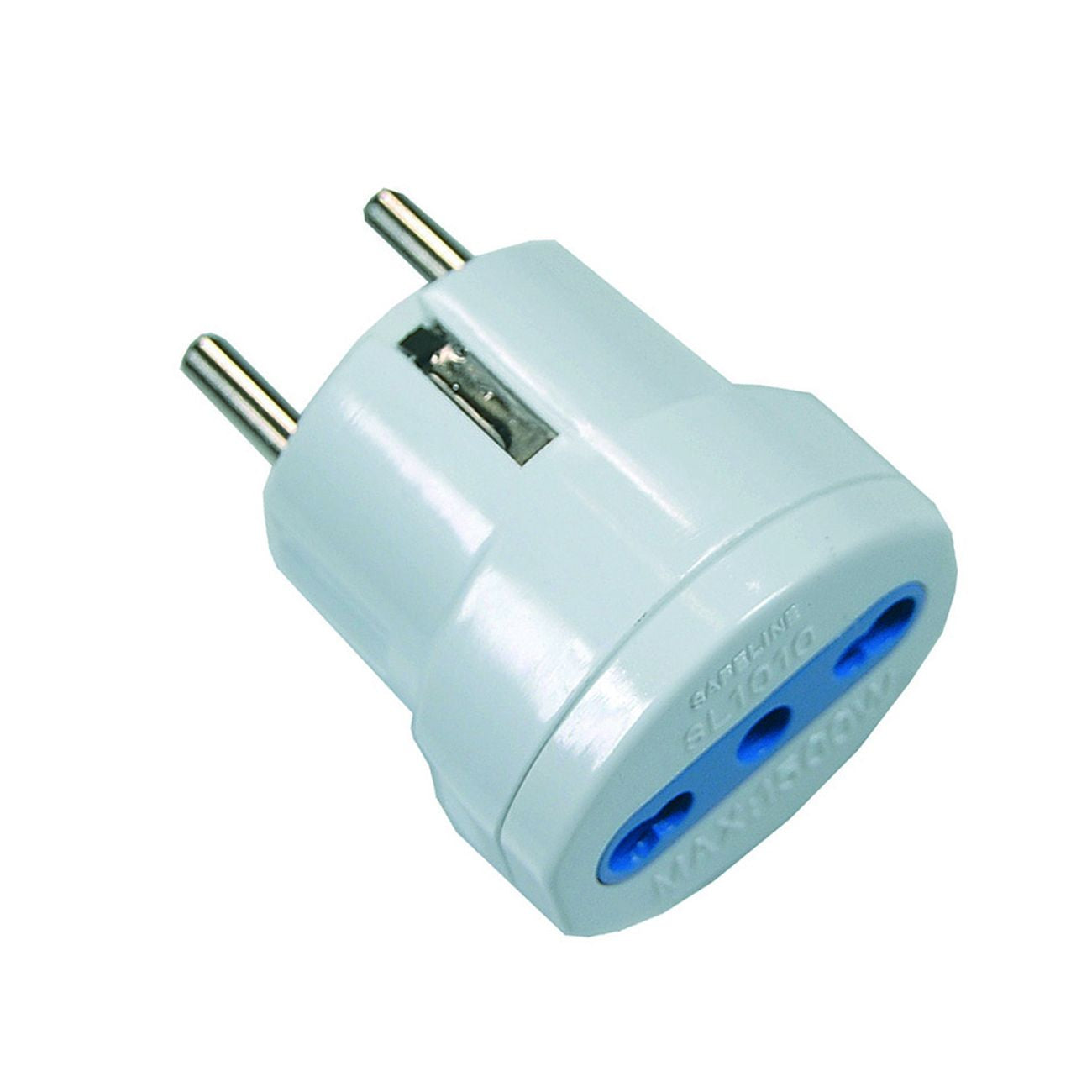 Adattatore bipasso 2p+t spina schuko bianco - spina 16a presa 10/16a bianco - 20 pz