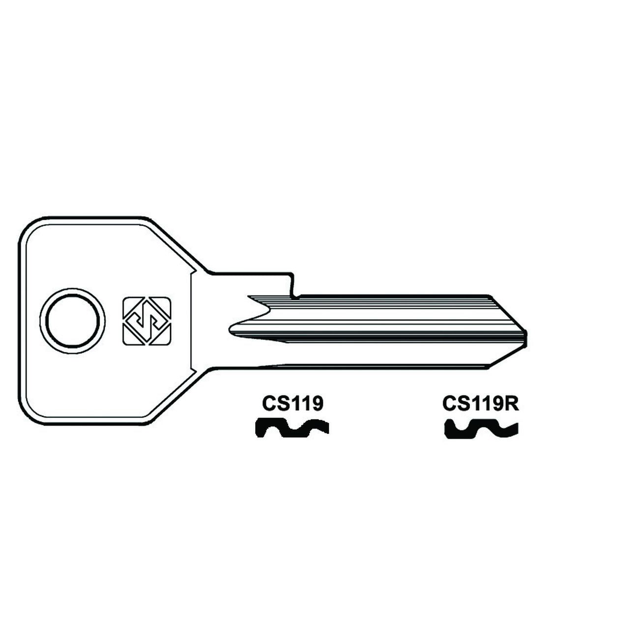 Chiavi Per Cilindri Cisa 5 Spine Grandi Cs119 - CS119R SX - 10 pz